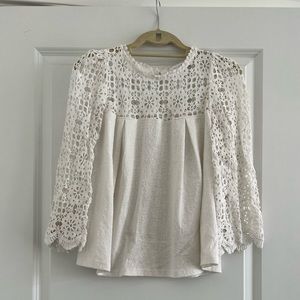 Eri + Ali size XS lace top. Bell sleeve. Well loved.